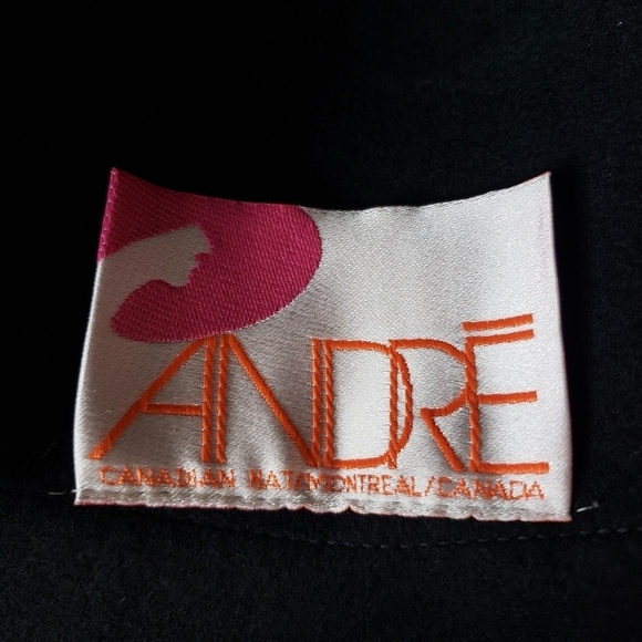 Vintage Andre Montreal Black Wool Felt Fedora Hat - Picture 8 of 10